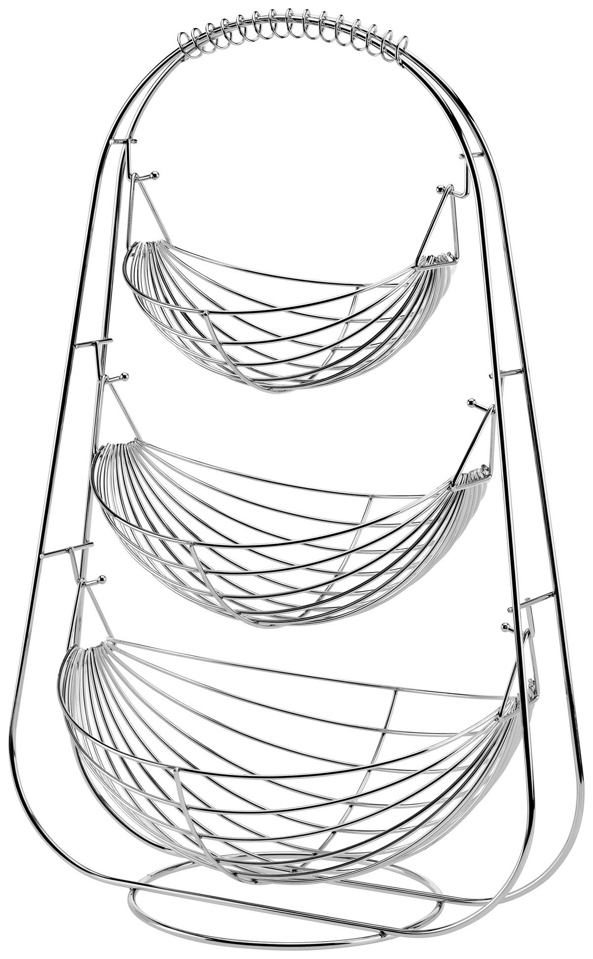 Gyümölcskosár Anton - krómszínű, Konventionell, fém (36/27/56cm) - Luca Bessoni