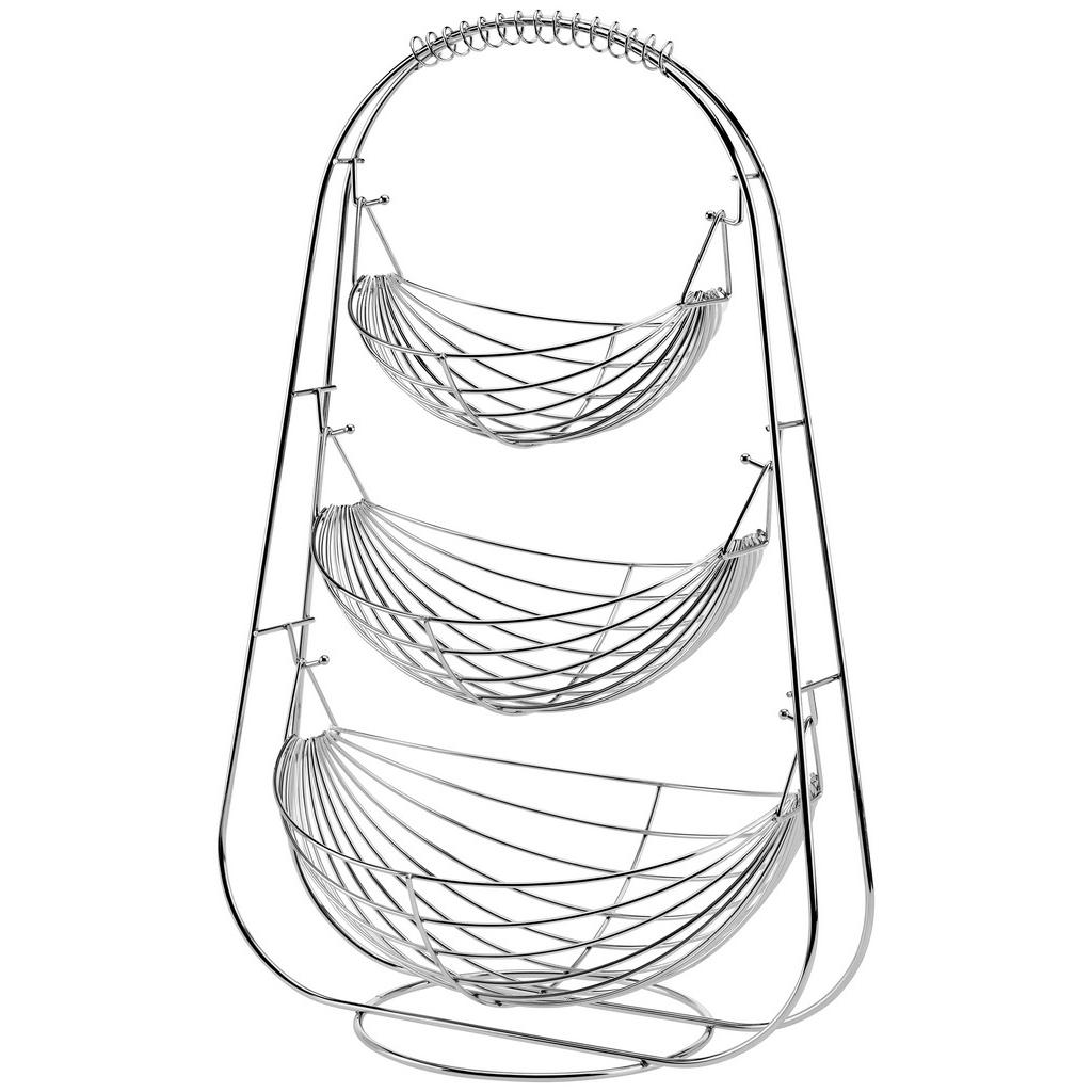 Obstkorb Aus Stahl Anton Lxbxh: 36x27x56cm 3 Körbe Chromfarben