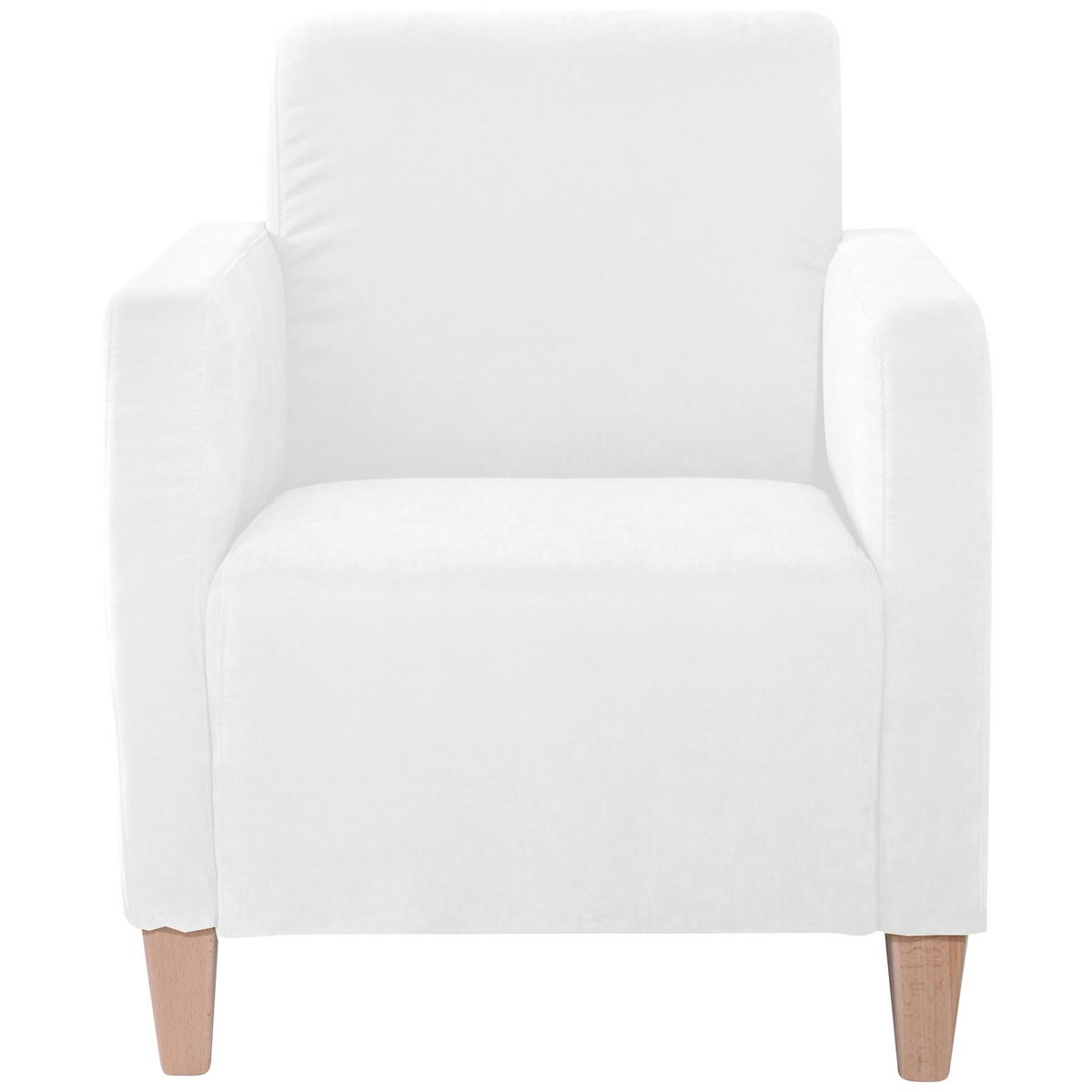 Polstersessel Mit Armlehnen Milla Samt Creme - Creme/Naturfarben, Design, Textil (71/81/70cm) - Max Winzer