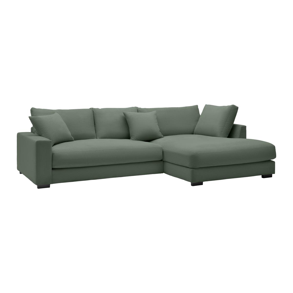 Rohová sedačka PEDRO, pravá, světle zelená - černá/světle zelená, Moderní, textil/plast (300/190cm) - Mömax