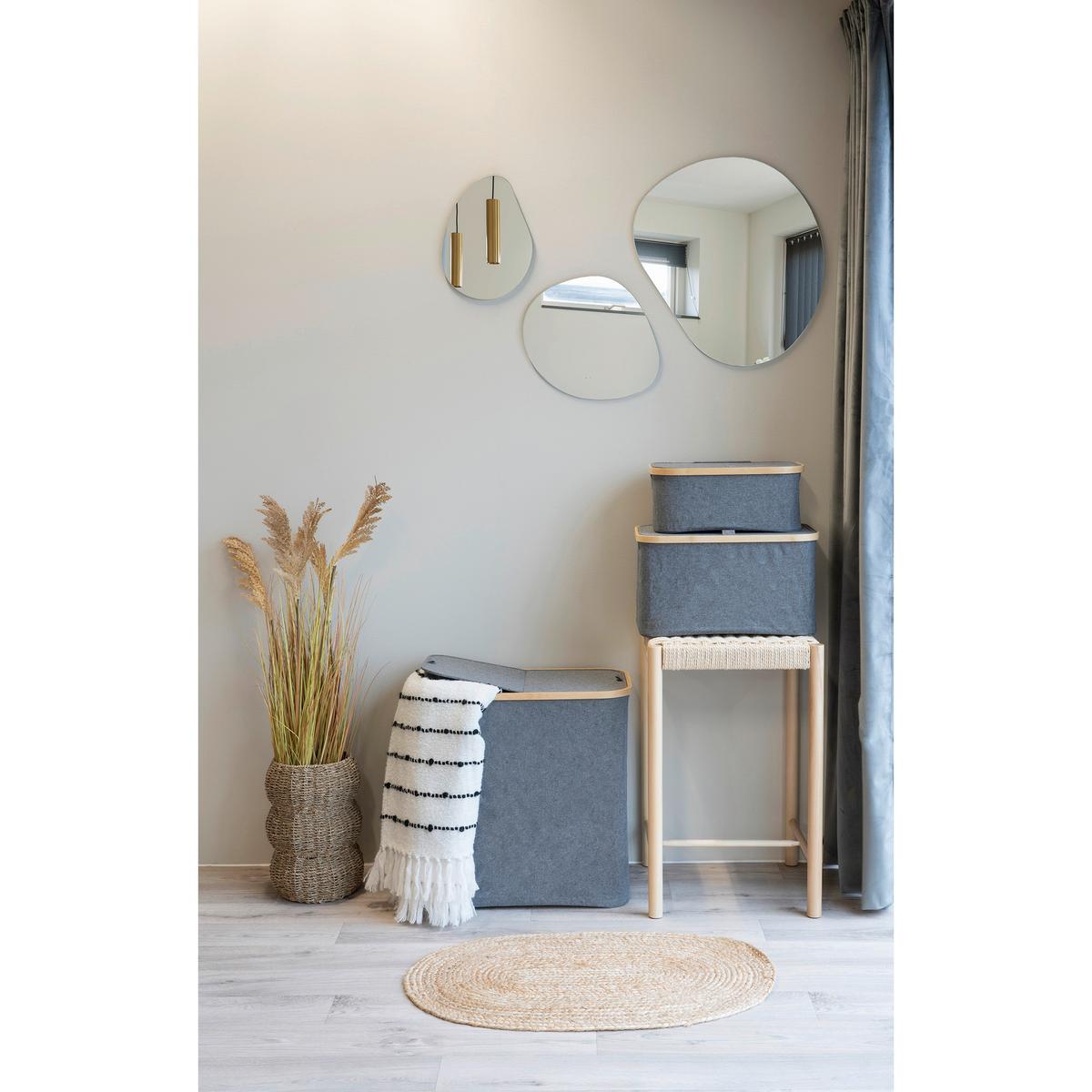 Wäschekorb Noto Dunkelgrau, B/H/T: 54x54x33cm - Dunkelgrau, Basics, Textil (54/54/33cm)