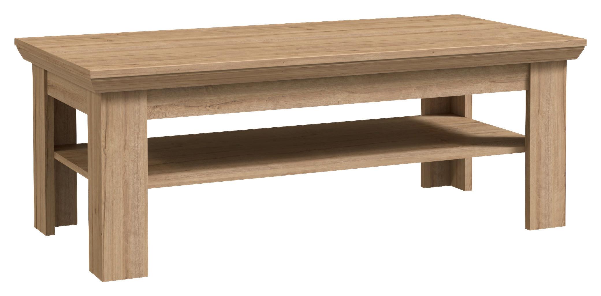 KONFERENČNÝ STOLÍK CANNES - farba duba, Romantik / Landhaus, kov/kompozitné drevo (120/45/60cm)