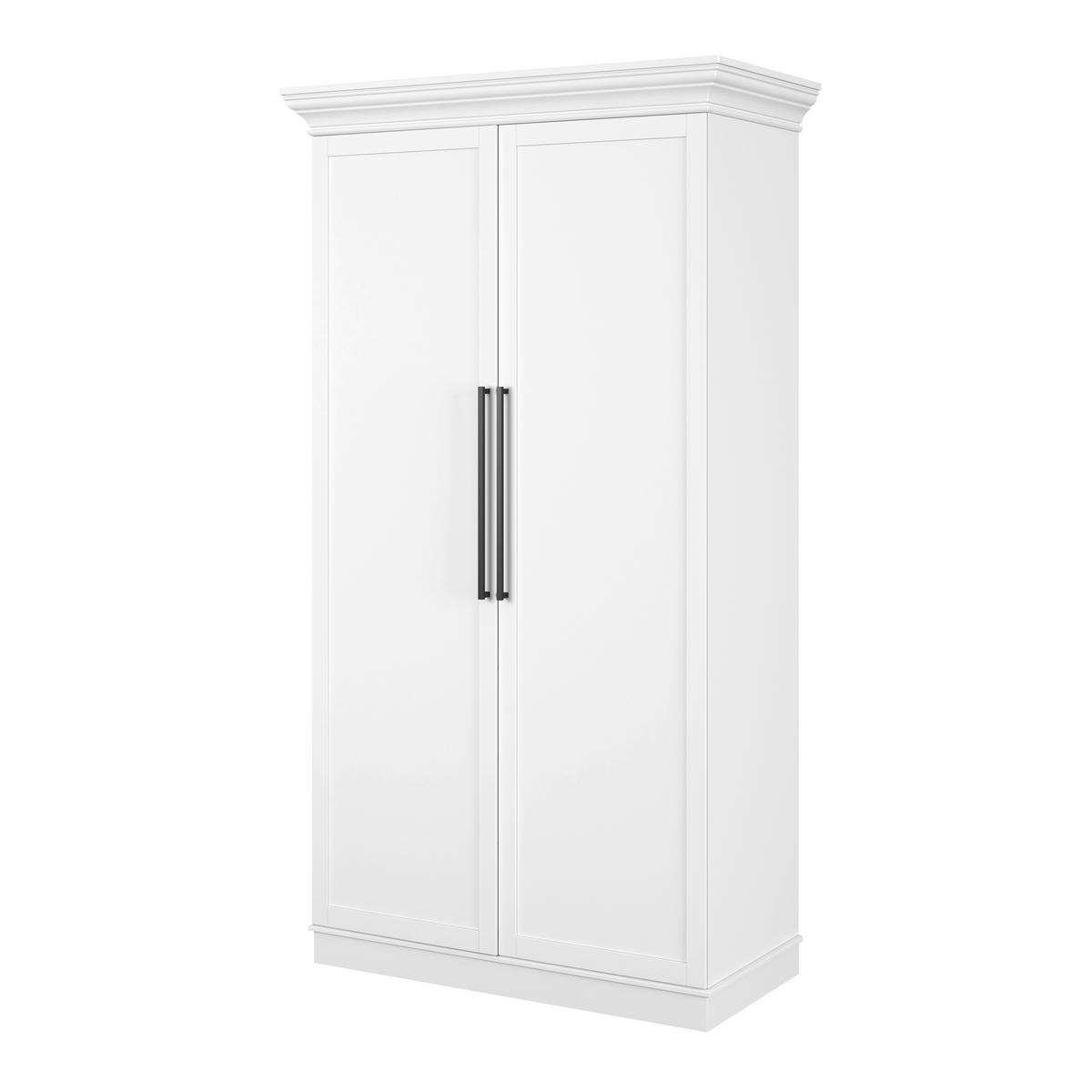 Kredenc Alvaro, š: 122 cm - bílá/černá, Moderní, kov/kompozitní dřevo (121,5/220/55,5cm) - Bessagi Home