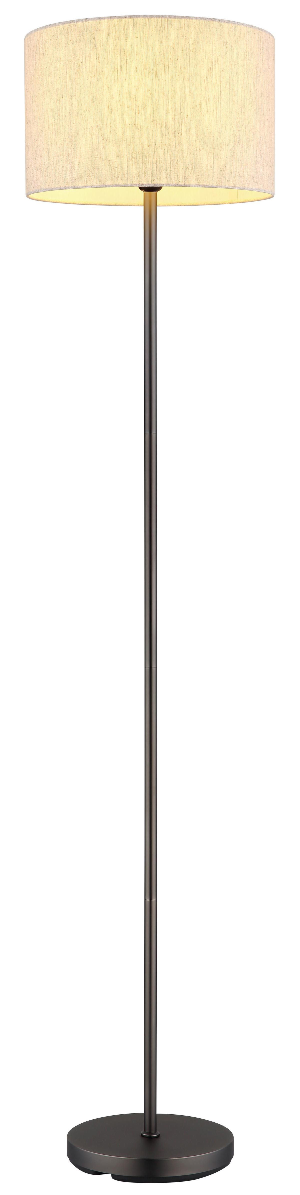 Stehleuchte Exkl. 1xe27, 40w - Schwarzchrom/Creme, Design, Kunststoff/Textil (35/160cm) - Globo