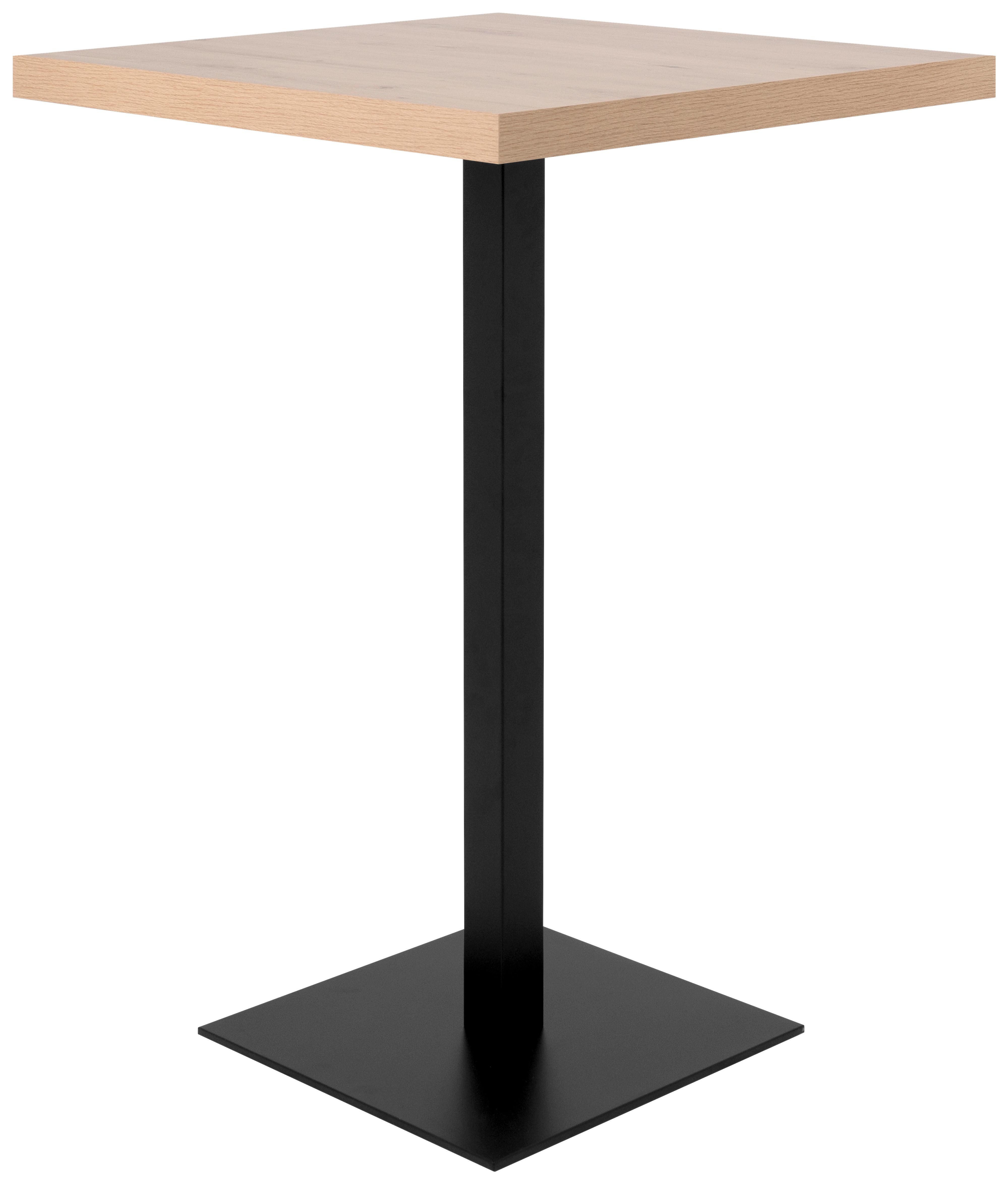 Bartisch Quadrato 70x70x105 cm Indoor - Schwarz/Eiche Artisan, MODERN, Holzwerkstoff/Metall (70/70/105cm) - MID.YOU