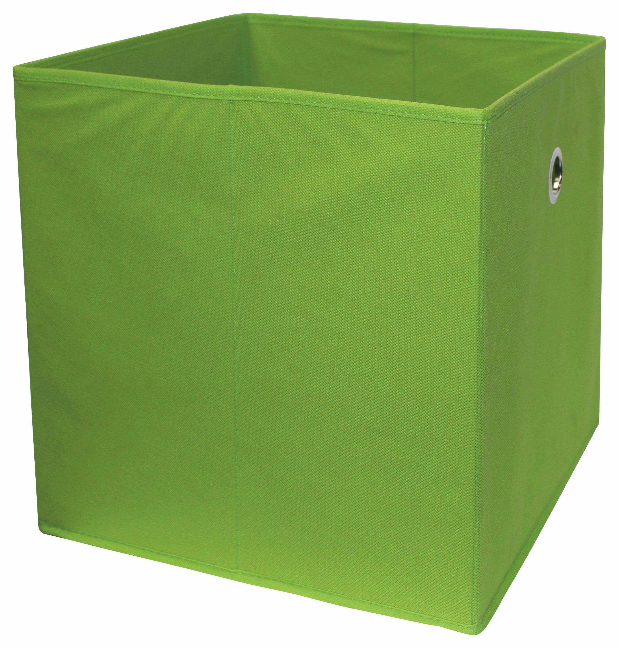SKLÁDACÍ KRABICE CUBI - zelená, Moderní, kompozitní dřevo/textil (32/32/32cm)