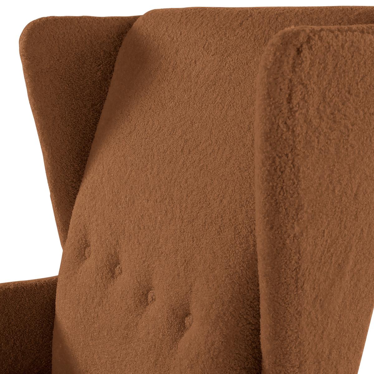 Ohrensessel Versailles Rostfarben B: 72 cm - Rostfarben/Dunkelbraun, Design, Textil (72/104/85cm) - MID.YOU