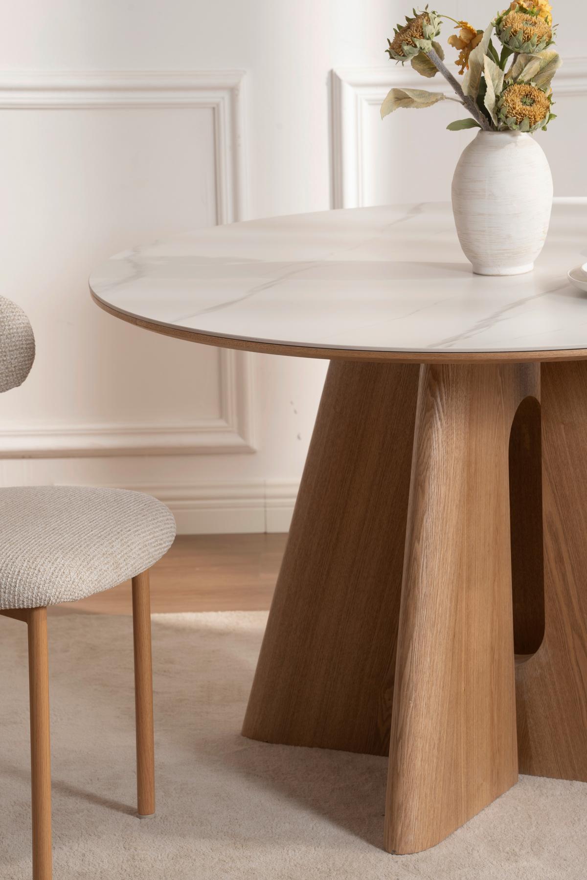Esstisch Otis Weiß/Eichefarben D: 120 cm - Eichefarben/Weiß, MODERN, Holz/Holzwerkstoff (120/120/75cm) - Livetastic