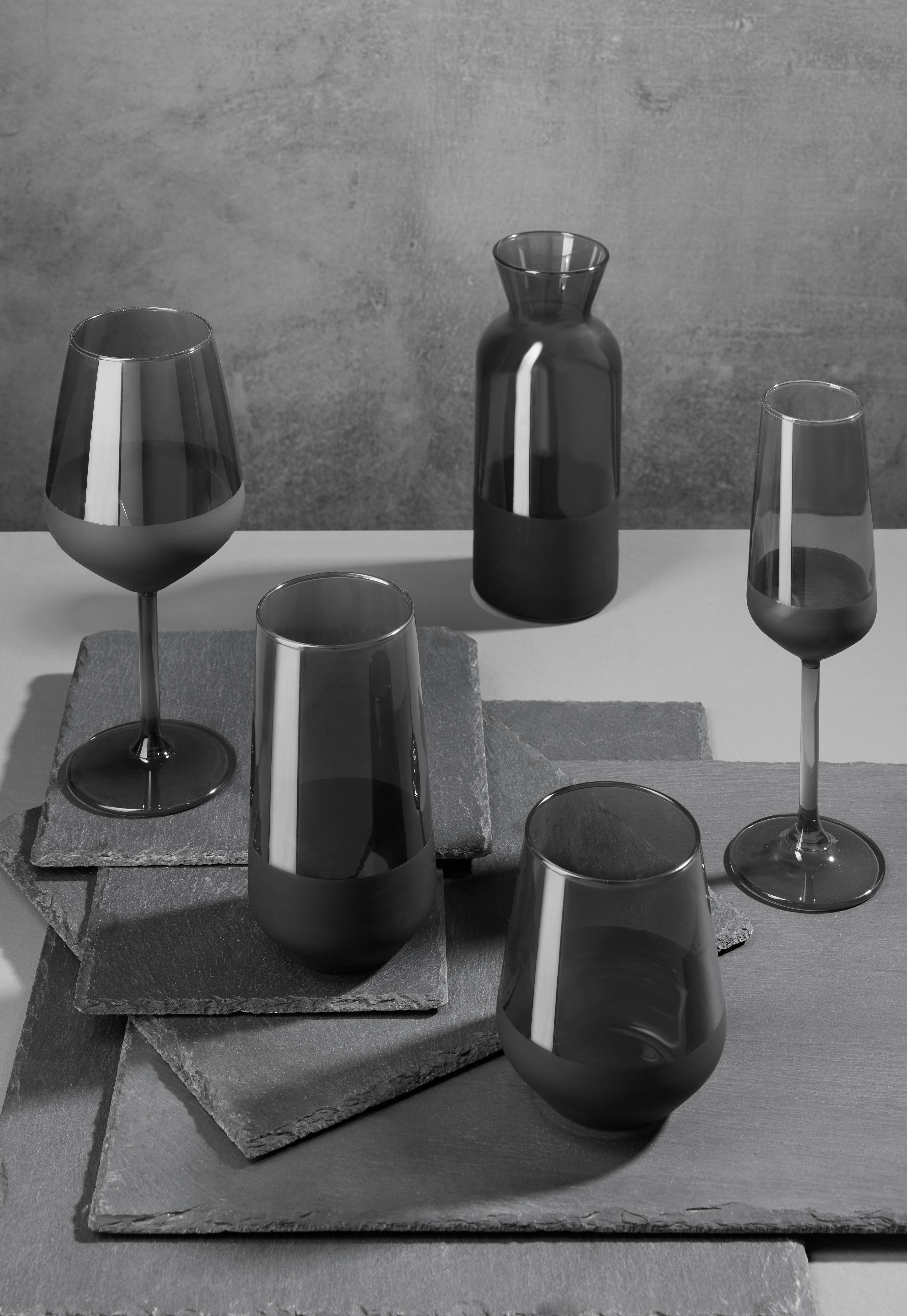 Sklenice Na Víno Black, Ca. 490ml - černá, Moderní, sklo (6,4/22cm) - Premium Living