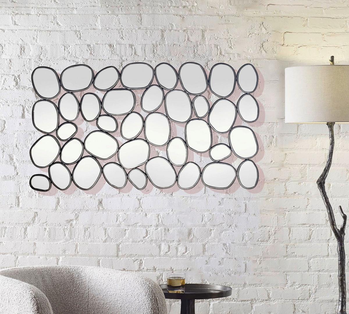 SPIEGEL Schwarz B: 56cm - Schwarz, Design, Glas/Metall (56/99/3cm) - Livetastic