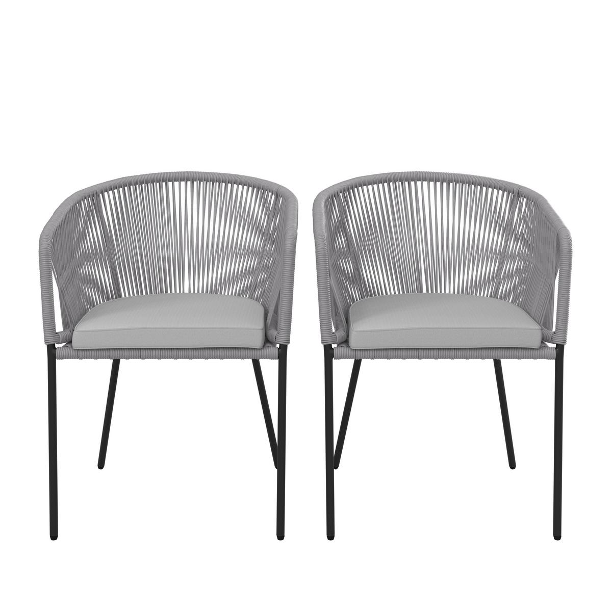 SADA ZÁHRADNÝCH KRESIEL VICTOR - čierna/svetlosivá, Modern, kov/textil (56/78/59cm) - Bessagi Garden