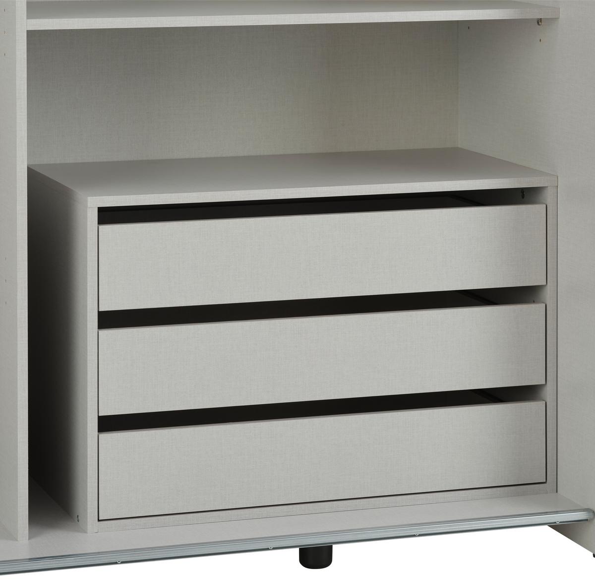 Schubkasteneinsatz Time Grauweiß, B: 74 cm - Grauweiß, Basics, Holzwerkstoff (74/49/40cm)