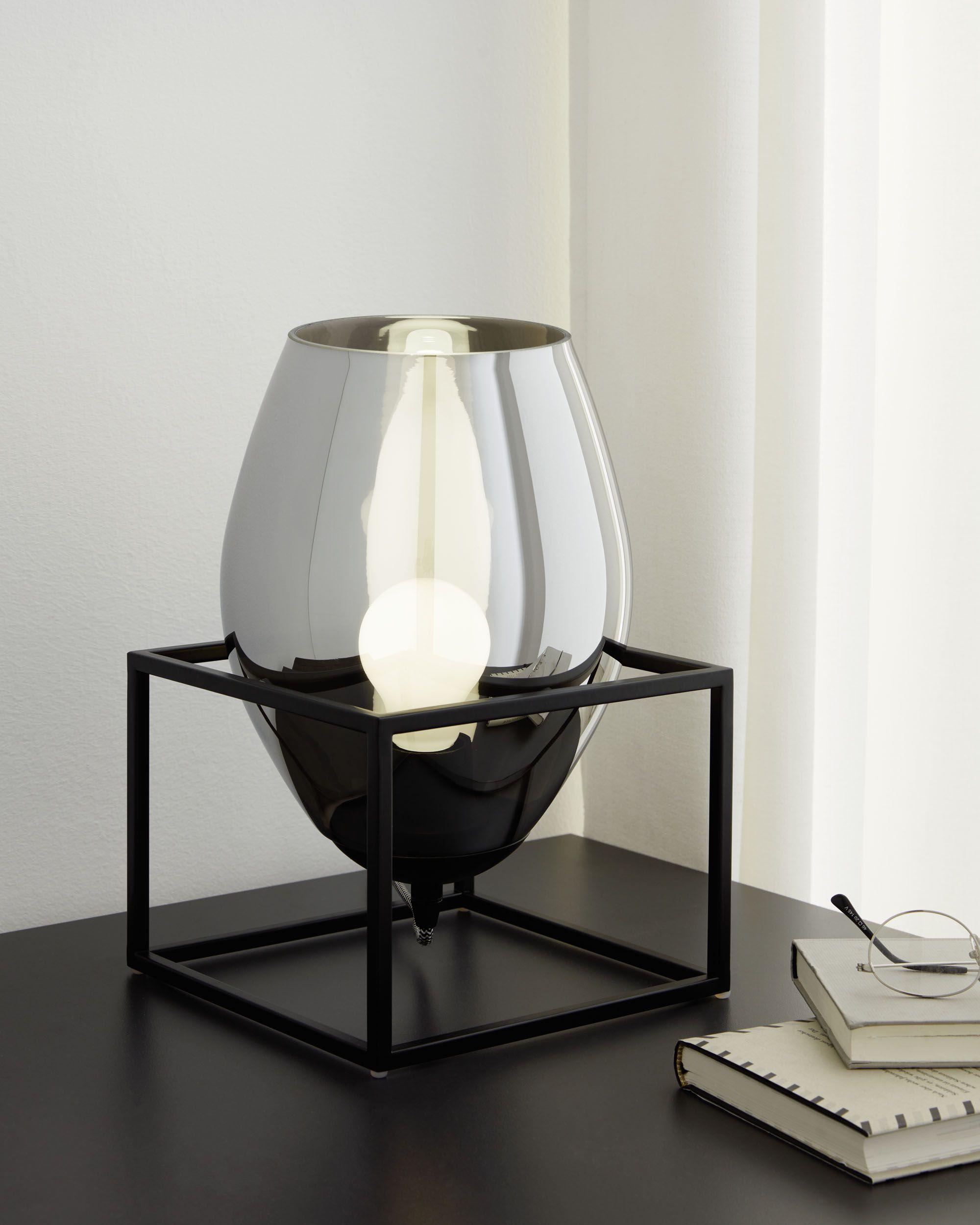 Tischleuchte 97209 * Olival 1 - Schwarz, Design, Glas/Metall (20/20/30,5cm) - Eglo
