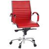 Bürostuhl Parma Mit Wippfunktion Rot Bis 110 Kg - Chromfarben/Rot, MODERN, Leder/Kunststoff (60/111/50cm) - MID.YOU
