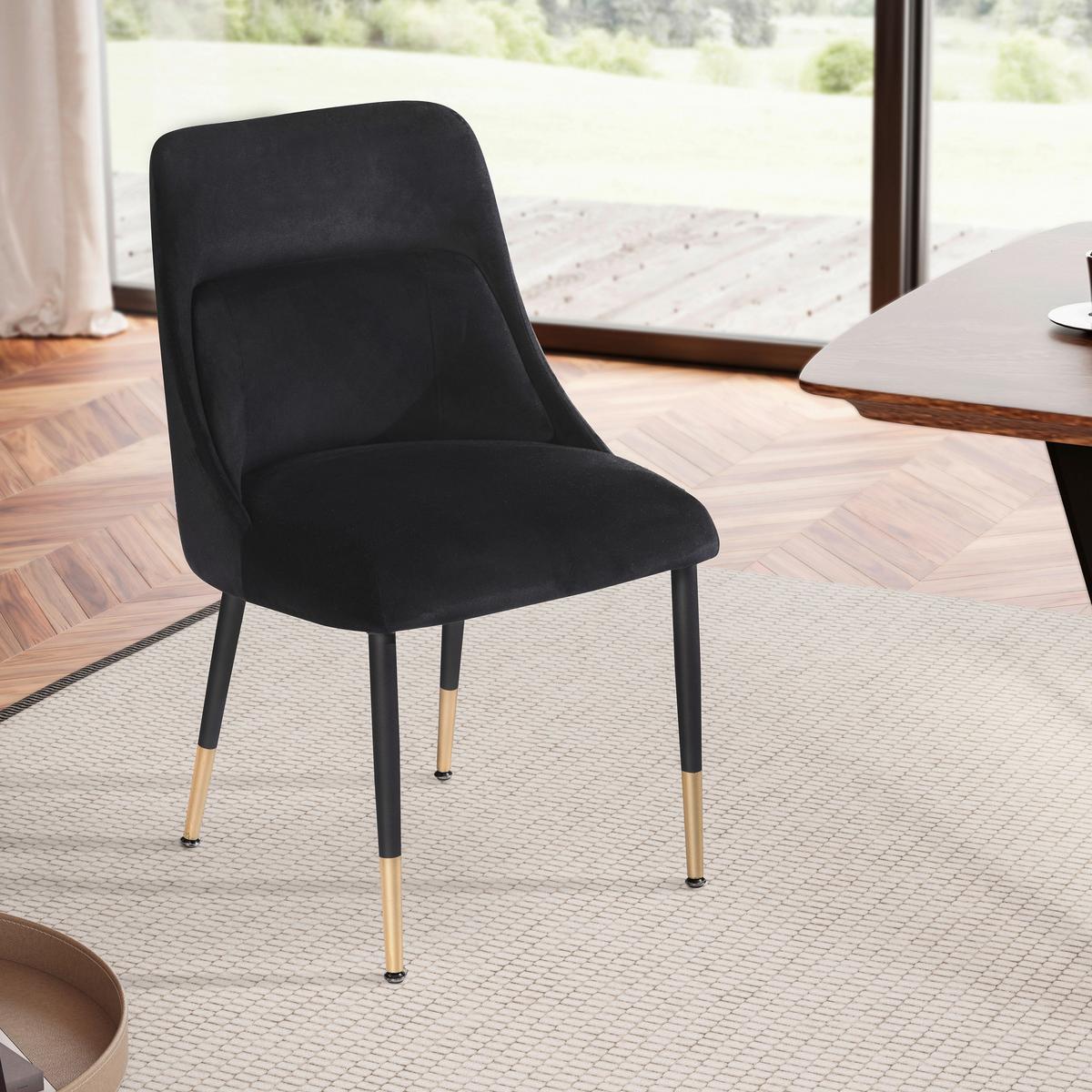 Židle černa/zlatá - černá/barvy zlata, Design, kov/textil (49/85/56cm) - Livetastic