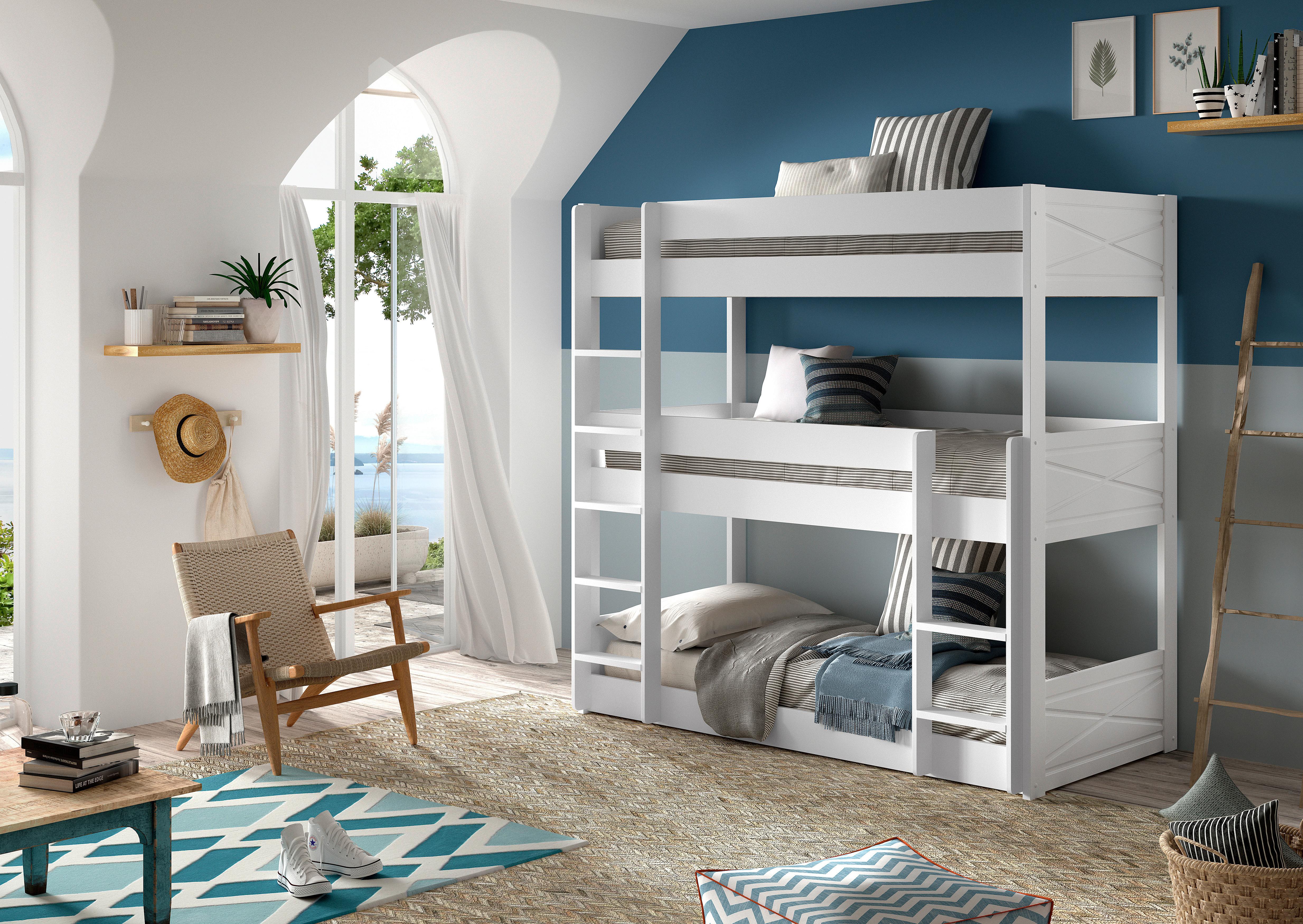Etagenbett Scott - Weiß, MODERN, Holz (90/200cm) - MID.YOU