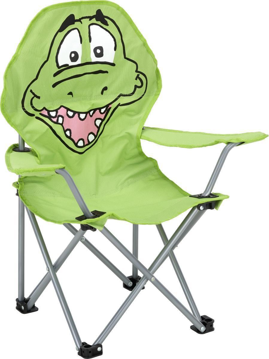 Kindersessel Linda Grün Krokodil Stahl/Textil Klappbar - Grün, KONVENTIONELL, Textil (59/65/33cm) - BUNINO