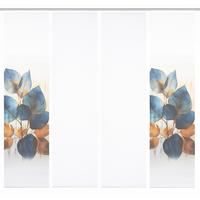 Flächenvorhang Thalin 4er Set - Blau/Weiß, Natur, Textil (60/245cm)