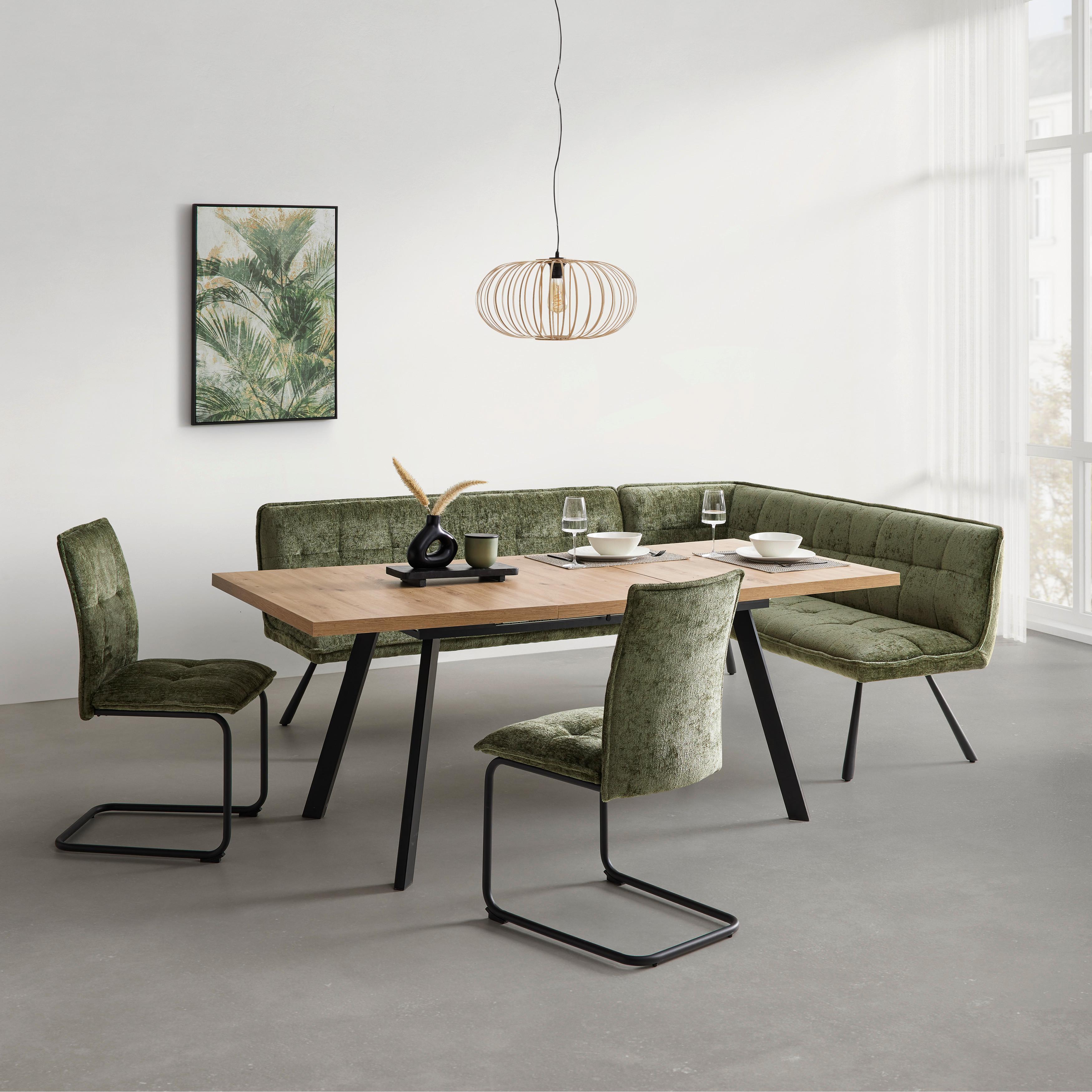 HOUPACÍ ŽIDLE COMO - černá/zelená, Moderní, kov/textil (47/92/58cm) - Mömax