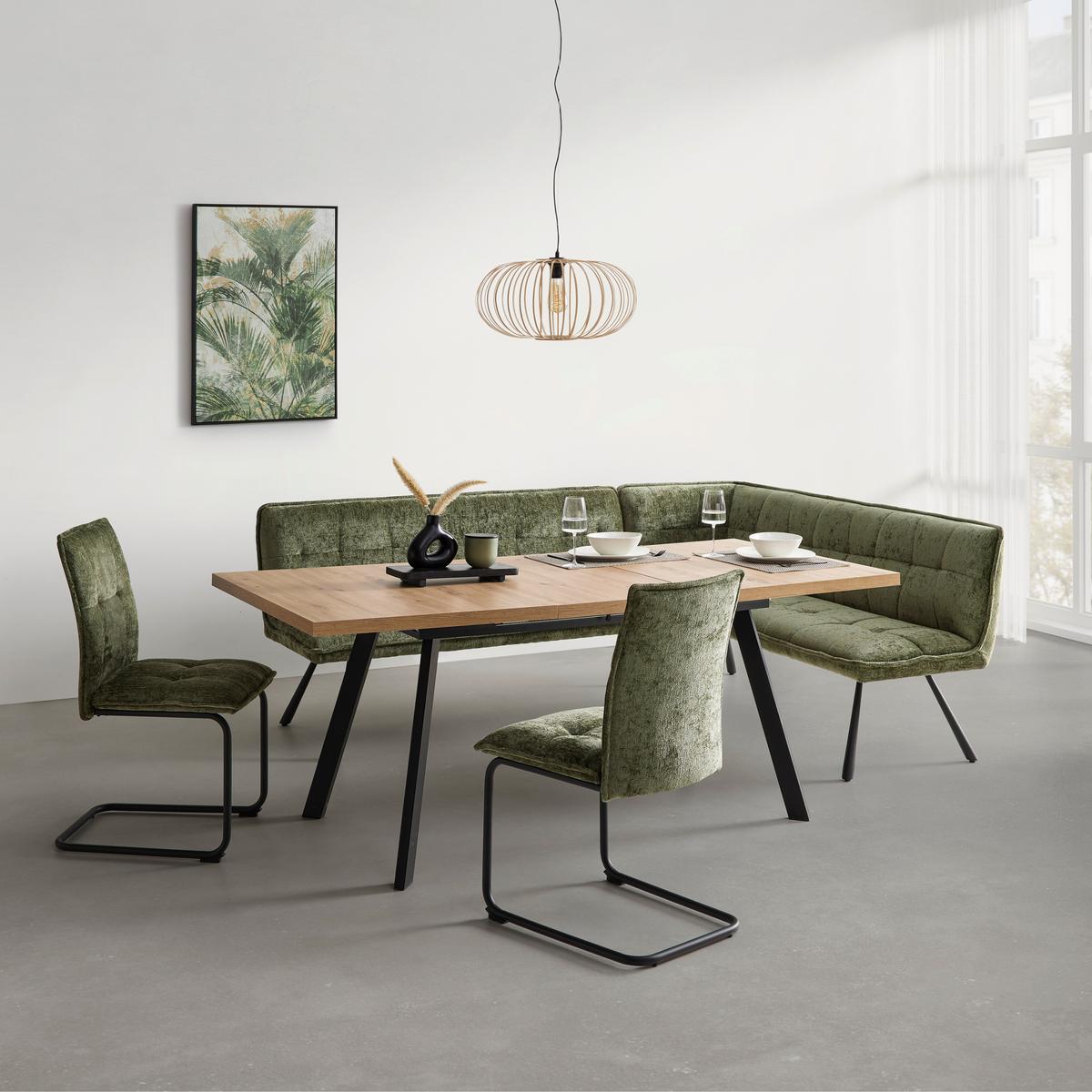 HOUPACÍ ŽIDLE COMO - černá/zelená, Moderní, kov/textil (47/92/58cm) - Mömax