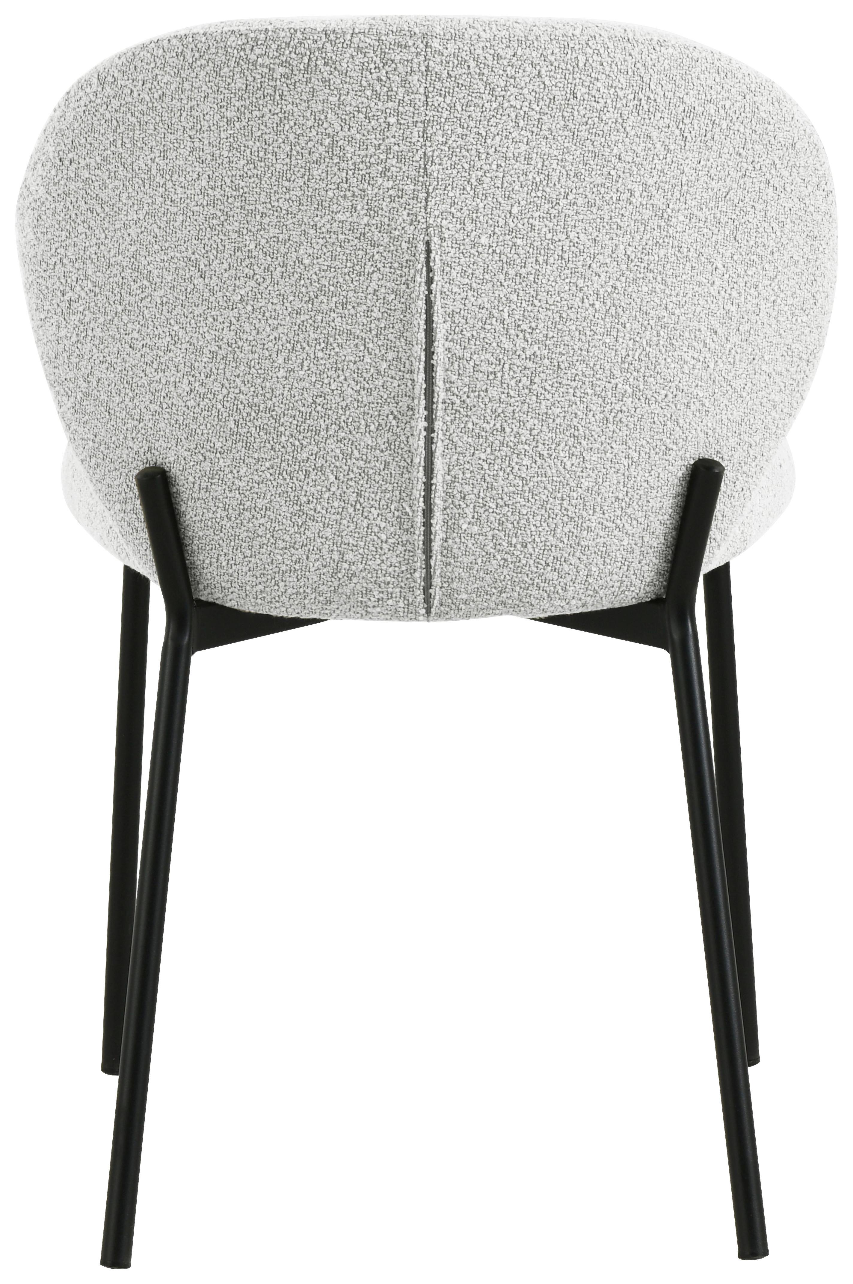 Vierfußstuhl Luisa Bouclé Grau, B: 51 Cm - Schwarz/Grau, MODERN, Holz/Textil (51/80/59cm) - My Baby Lou