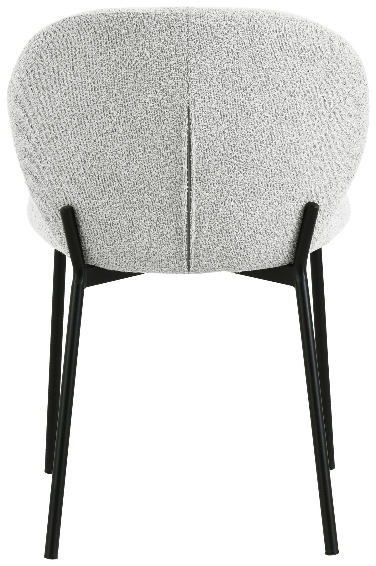 Vierfußstuhl Luisa Bouclé Grau, B: 51 Cm - Schwarz/Grau, MODERN, Holz/Textil (51/80/59cm) - My Baby Lou