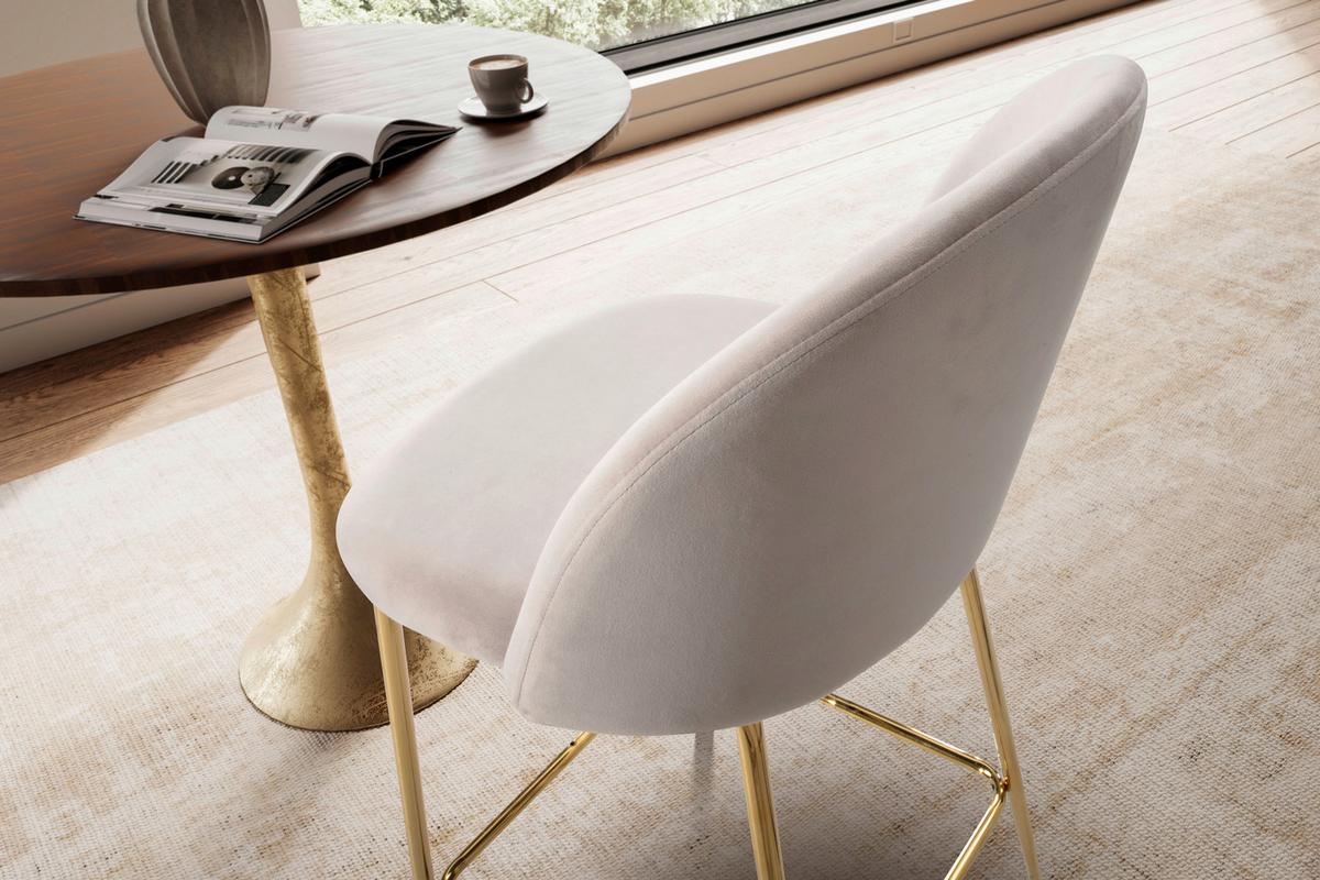 Barhocker-set Beige B: 50 Cm - Beige/Goldfarben, Design, Textil/Metall (50/102/50cm) - MID.YOU