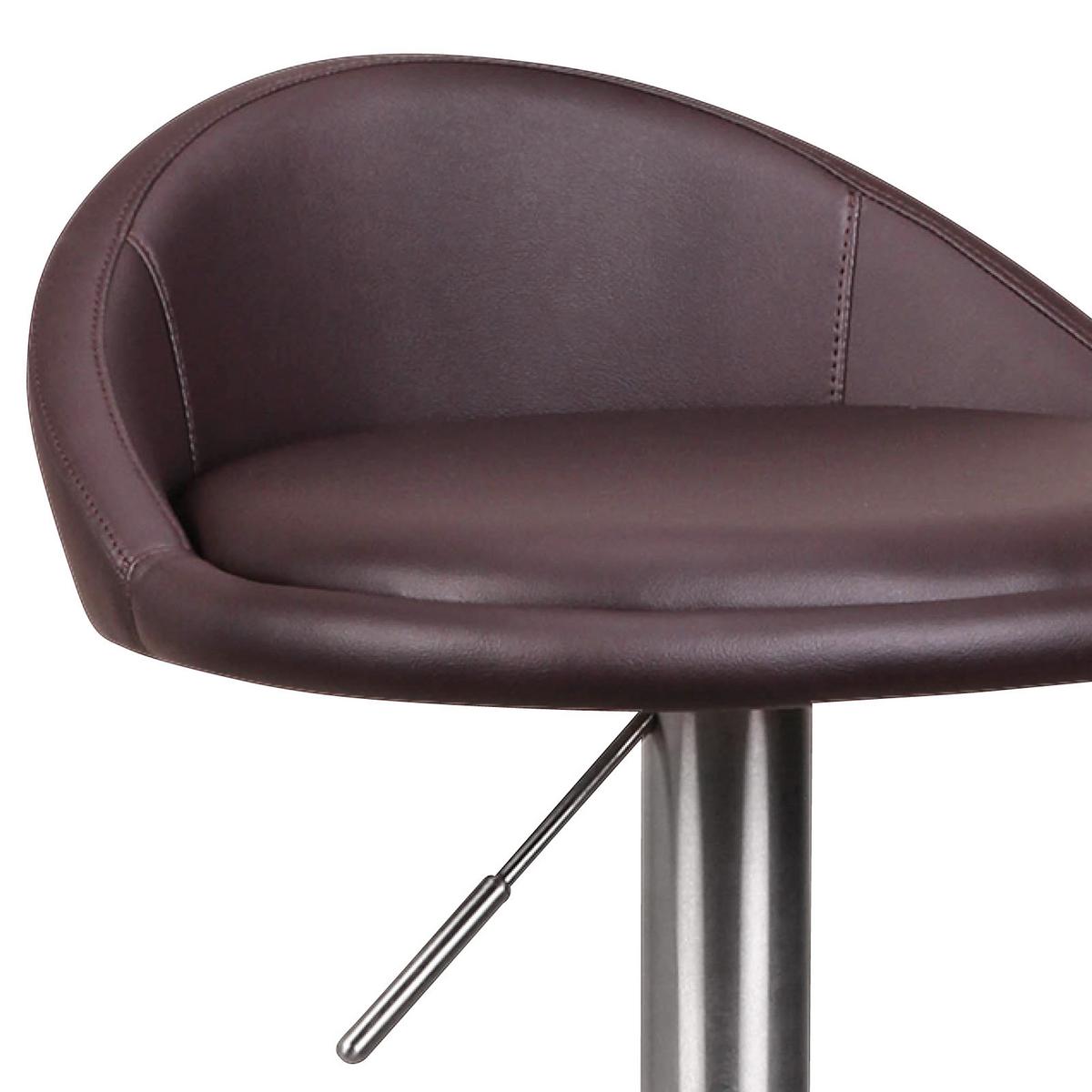 Barová židle Barhocker hnědá - barvy stříbra/hnědá, Moderní, kov/textil (43/54-79/43cm) - MID.YOU