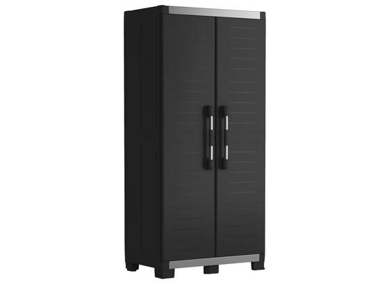 Kunststoffschrank XL Garage 89 cm Schwarz - Schwarz, Basics, Kunststoff (89/188/54cm) - Keter Kunststoffschrank XL Garage 89 cm Schwarz - Schwarz, Basics, Kunststoff (89/188/54cm) - Keter