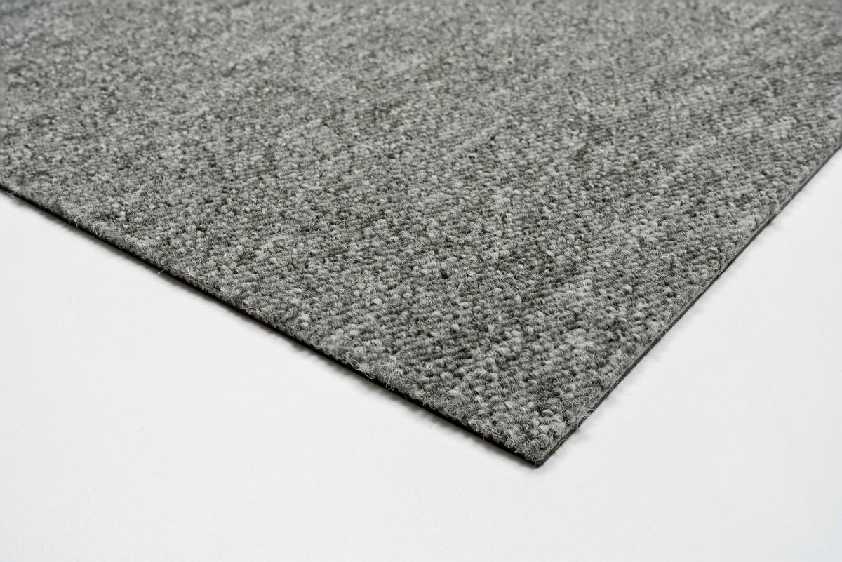 Teppichfliese Grau Mustang 50x50 cm Florhöhe 3 mm - Grau, Basics, Textil (50/50cm)