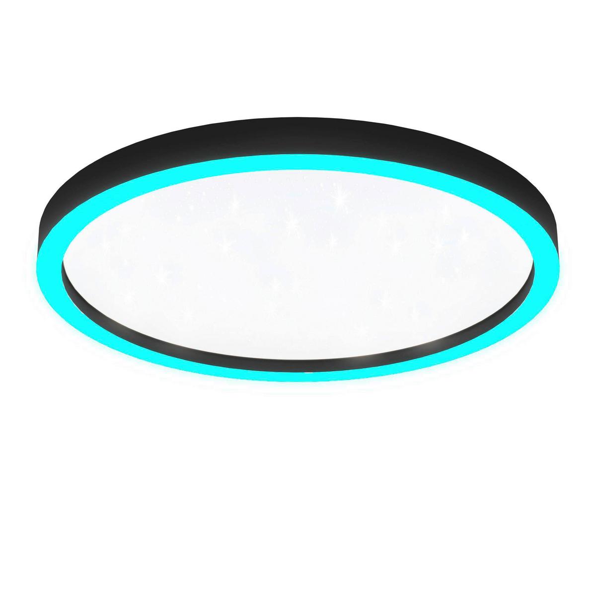 Deckenleuchte Montemorelos Ø 57 Cm Farbwechsler - Schwarz/Weiß, Basics, Kunststoff/Metall (57/7cm) - Eglo