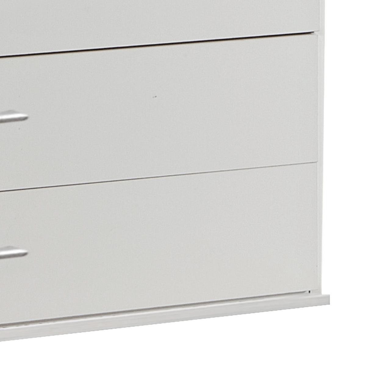 Komoda OSAKA šírka 91cm - biela/hliníková, Konventionell, kompozitné drevo/plast (91/106/40cm) - MID.YOU
