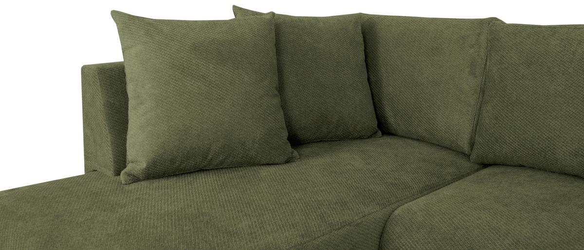 Wohnlandschaft Veronice Olivgrün B: 313 cm - Blau/Schwarz, Trend, Textil (171/313/141cm)