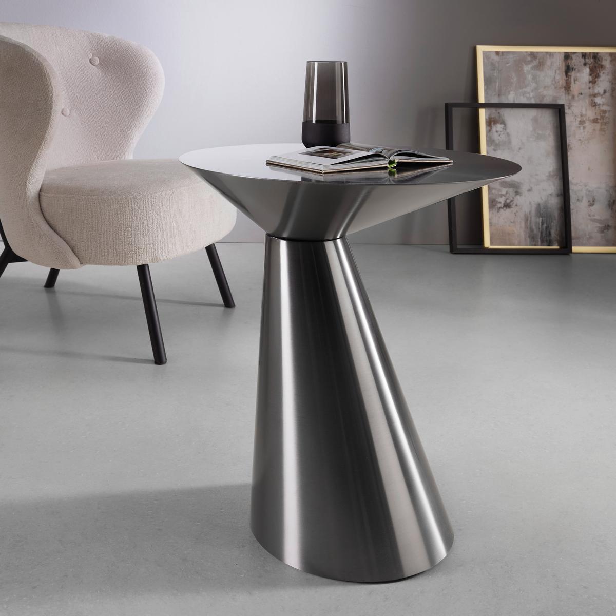 PRÍRUČNÝ STOLÍK KACY -TREND- - čierny chróm, Romantik / Landhaus, kov (50/54.5cm) - Premium Living