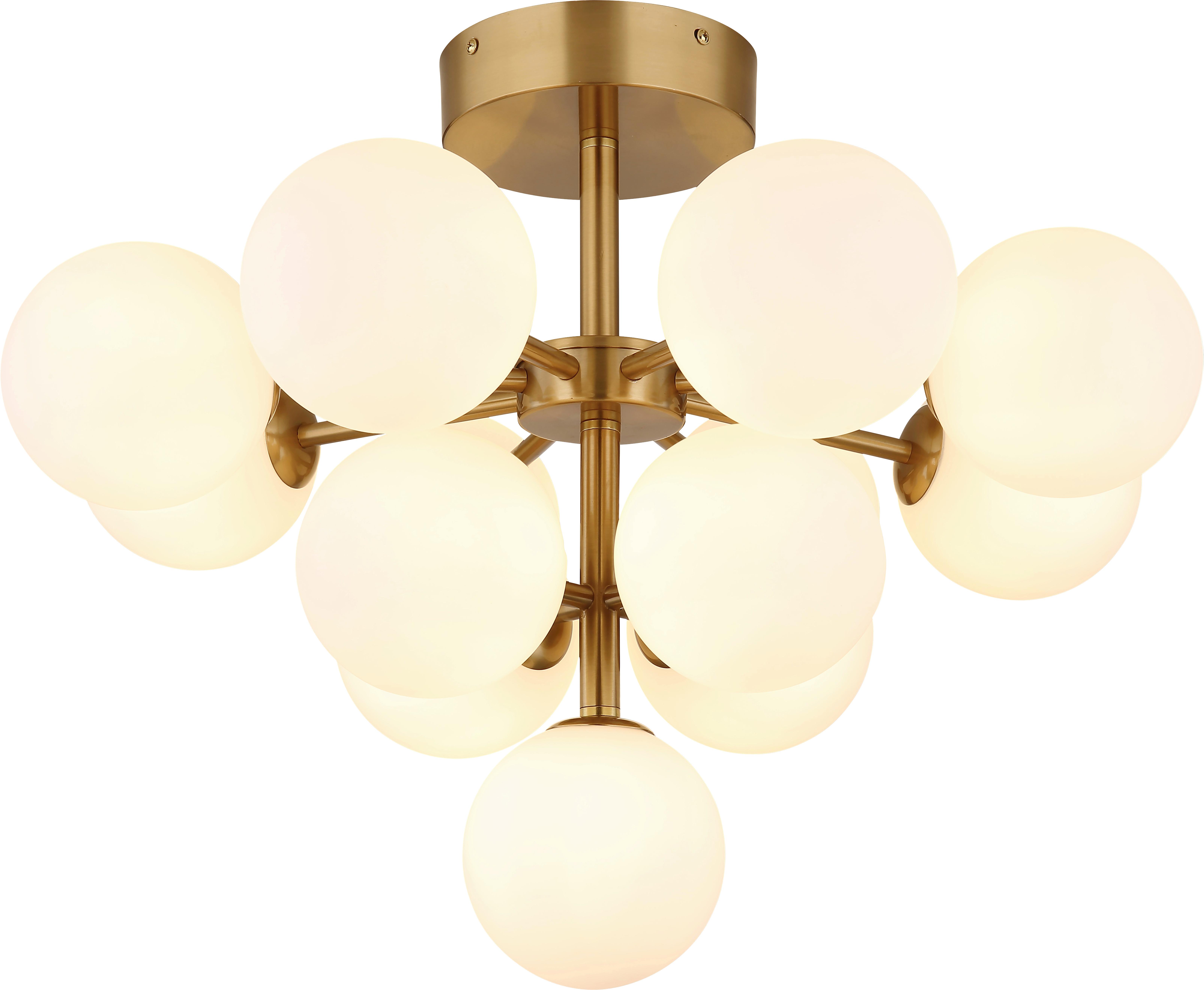 Deckenleuchte Louinis - Goldfarben, MODERN, Glas/Metall (56/43cm) - Novel