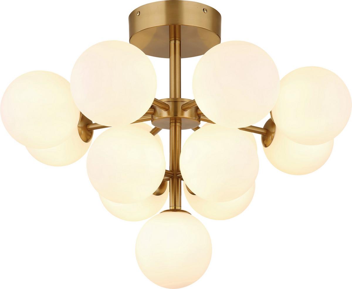 Deckenleuchte Louinis - Goldfarben, MODERN, Glas/Metall (56/43cm) - Novel
