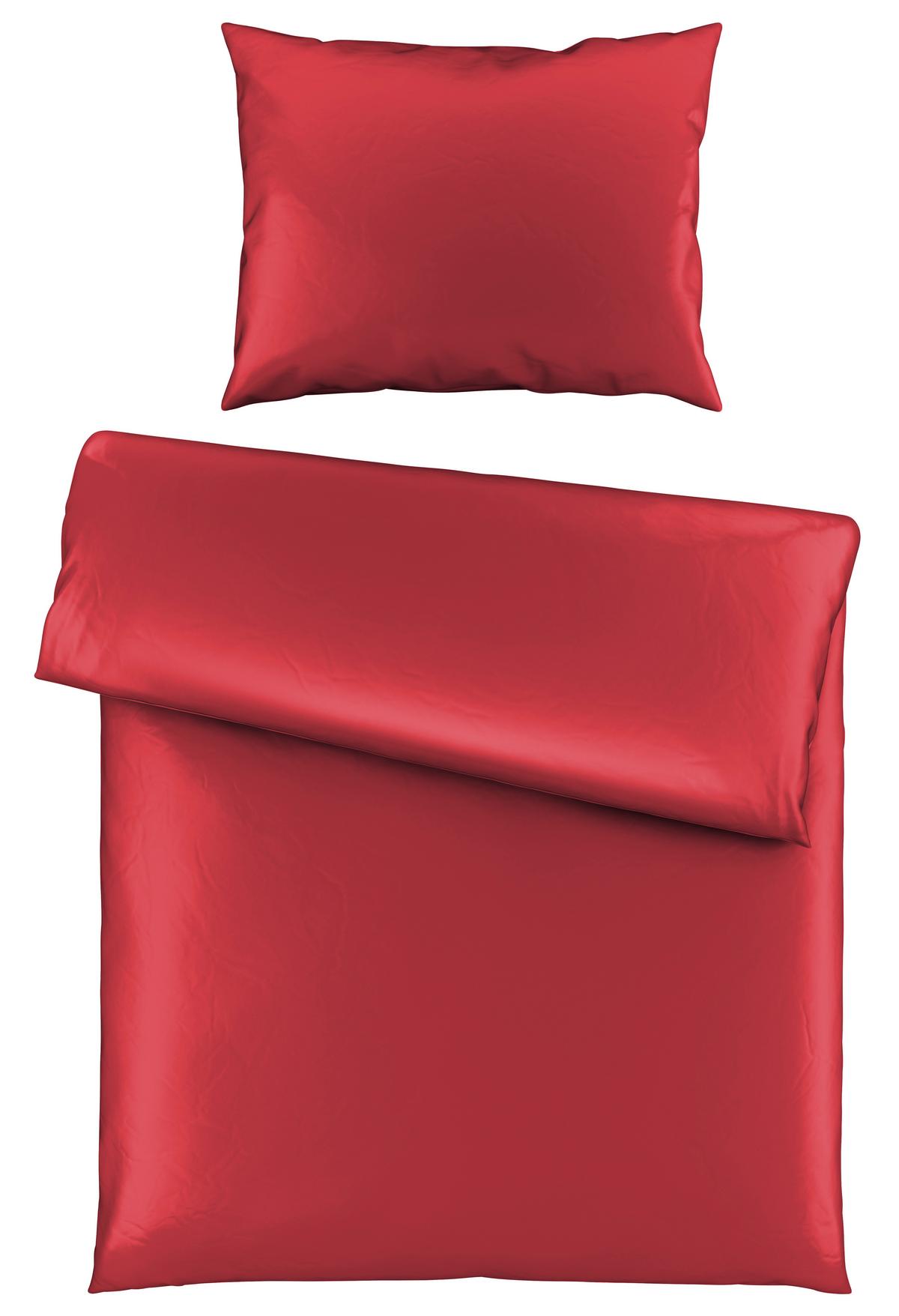 Satin Bettwäsche 140x200 cm Lydia Bordeaux - Bordeaux, MODERN, Textil - Luca Bessoni