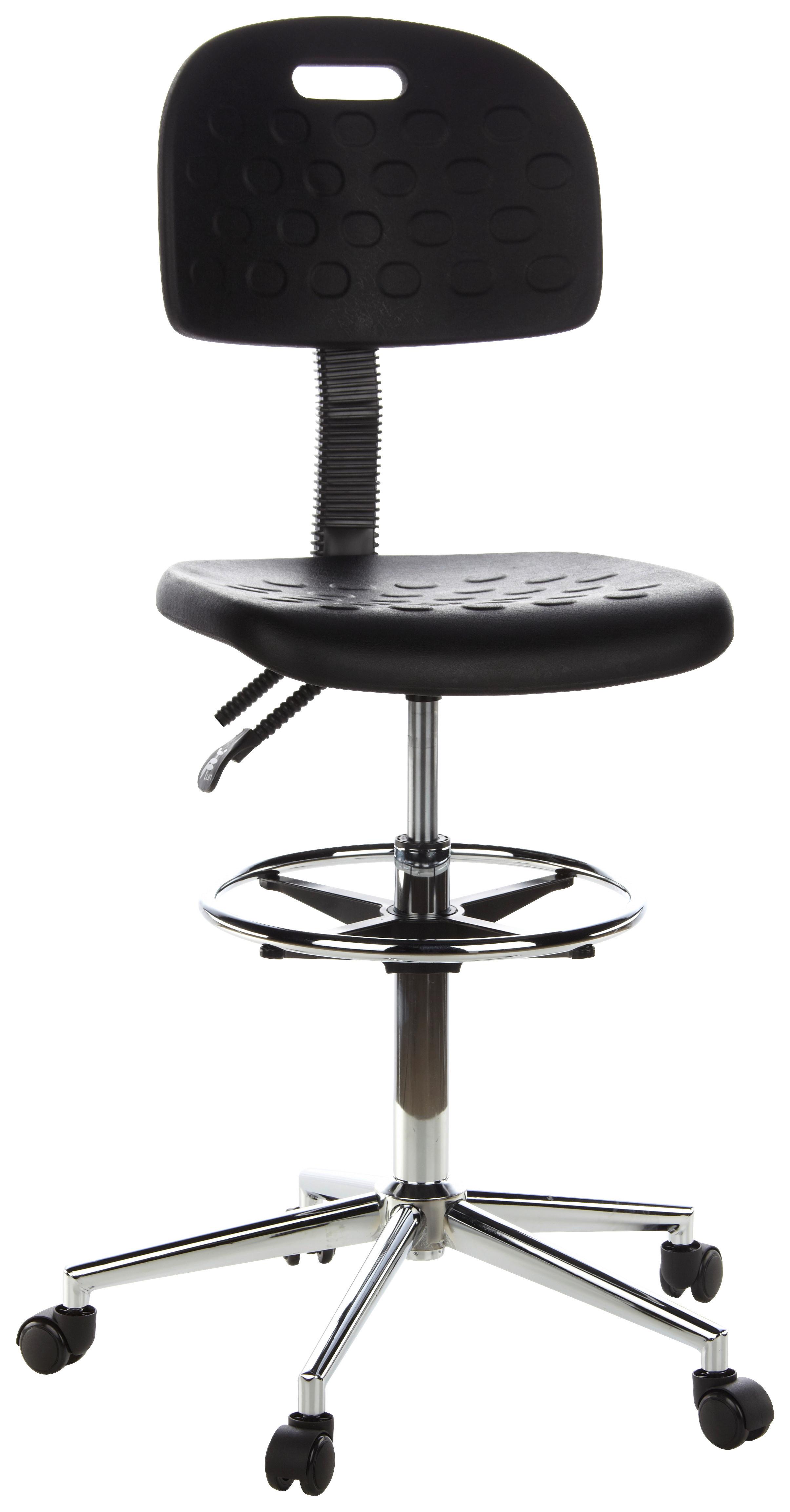 Bürohocker Top Work 23 Schwarz - Chromfarben/Schwarz, MODERN, Kunststoff/Metall (45/132/41cm) - MID.YOU
