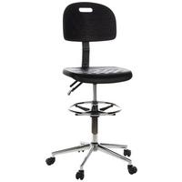 Bürohocker Top Work 23 Schwarz - Chromfarben/Schwarz, MODERN, Kunststoff/Metall (45/132/41cm) - MID.YOU