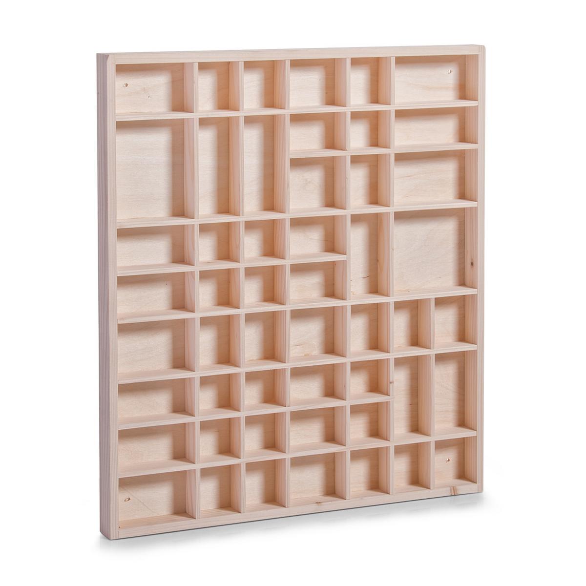 Wandregal Setzkasten Naturfarben - Naturfarben, Basics, Holz (52/46/35cm) - Zeller Present