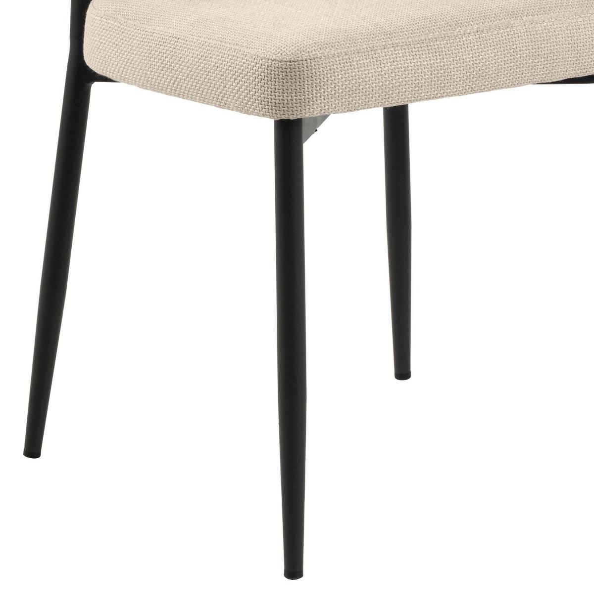 Esszimmerstuhl Edina Beige Metall-Beine - Beige/Schwarz, Trend, Textil/Metall (56/77/55cm) - MID.YOU