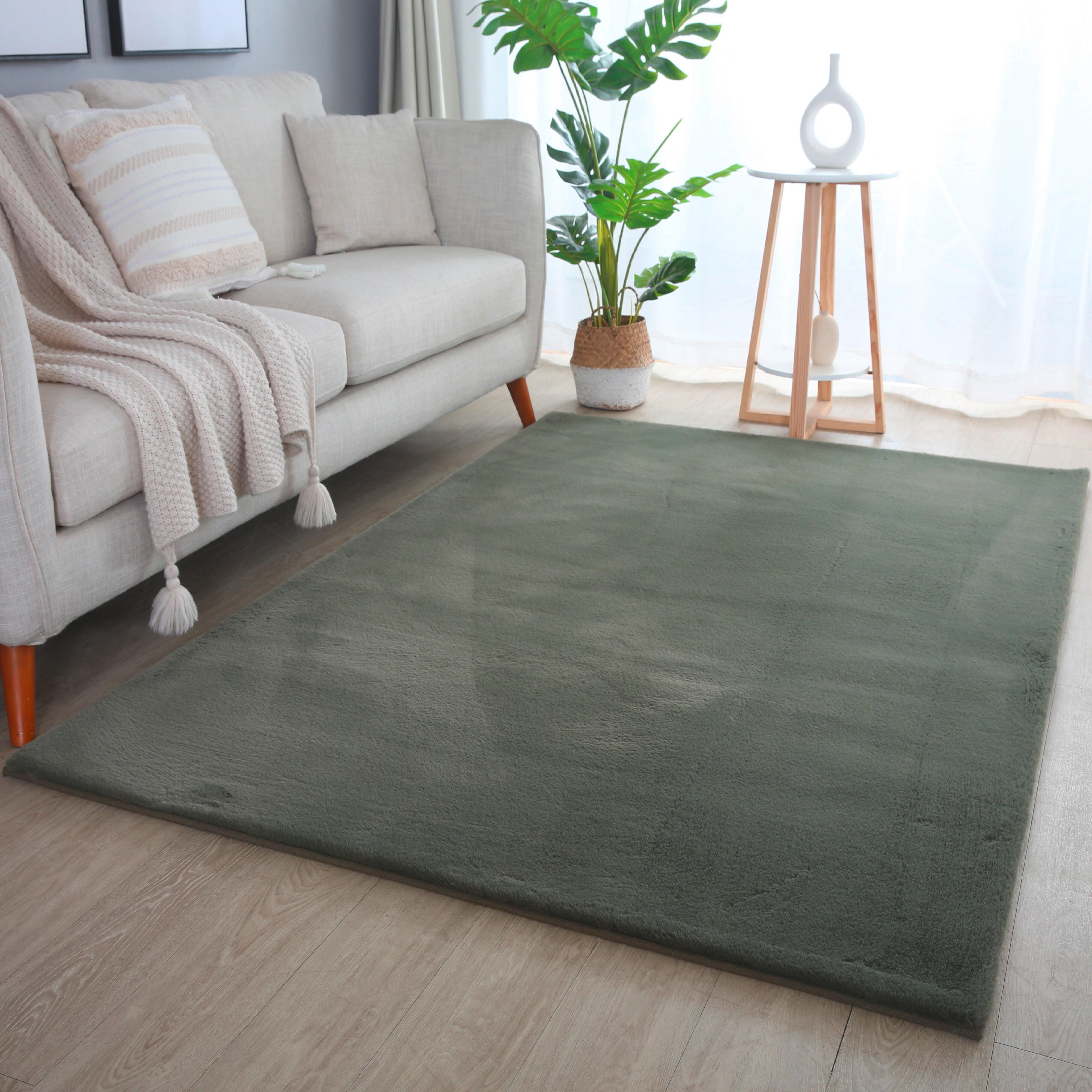 Hochflorteppich, Grün, F: 20mm Pouffy - Grün, Basics, Textil (140/200cm)