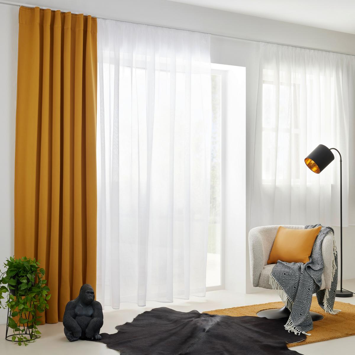 Zatemňovací závěs Riccardo, 140/245cm, žlutá - žlutá, Moderní, textil (140/245cm) - Premium Living