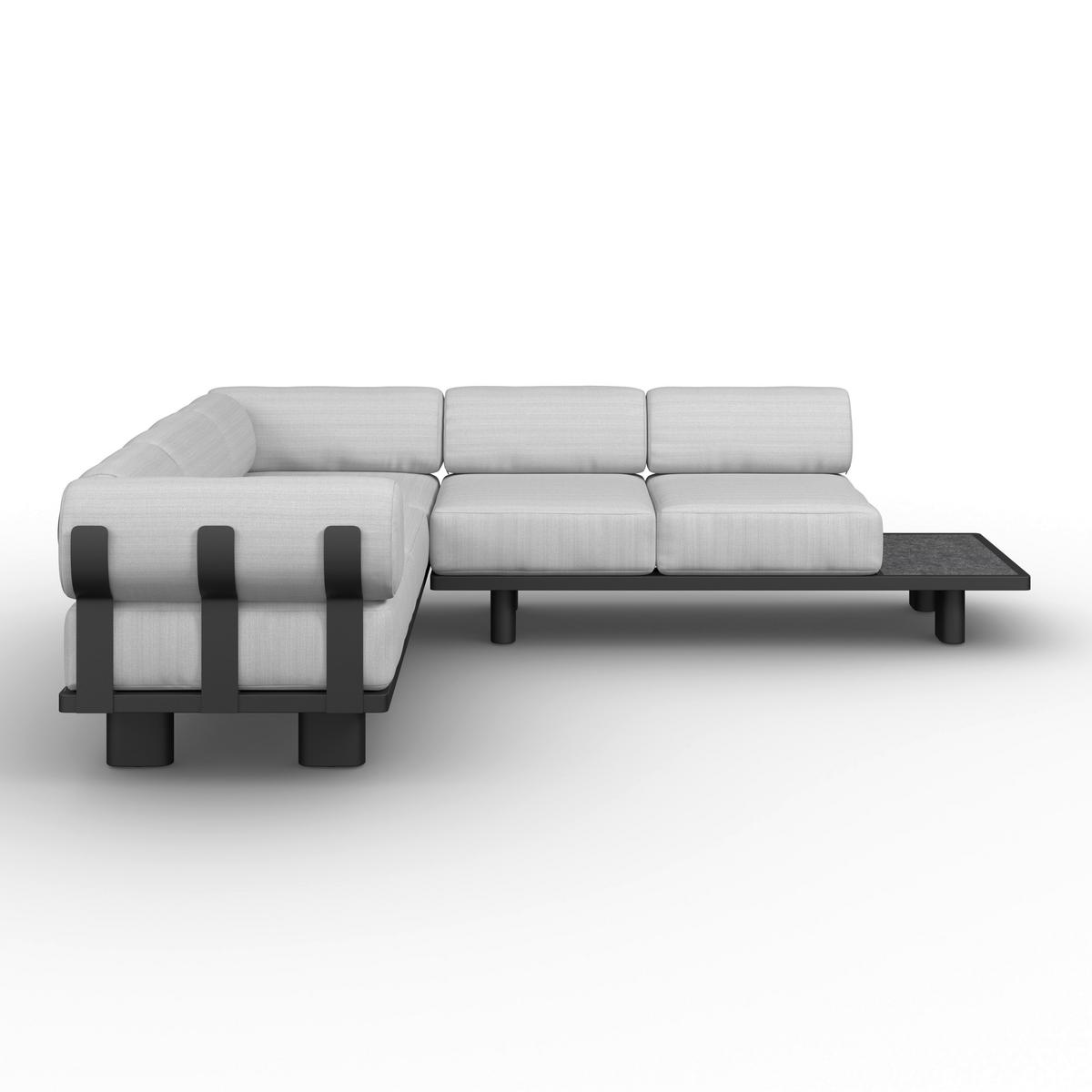 TERASOVÁ SEDACIA SÚPRAVA LUMEA - sivá/svetlosivá, Modern, kov/textil - Bessagi Garden