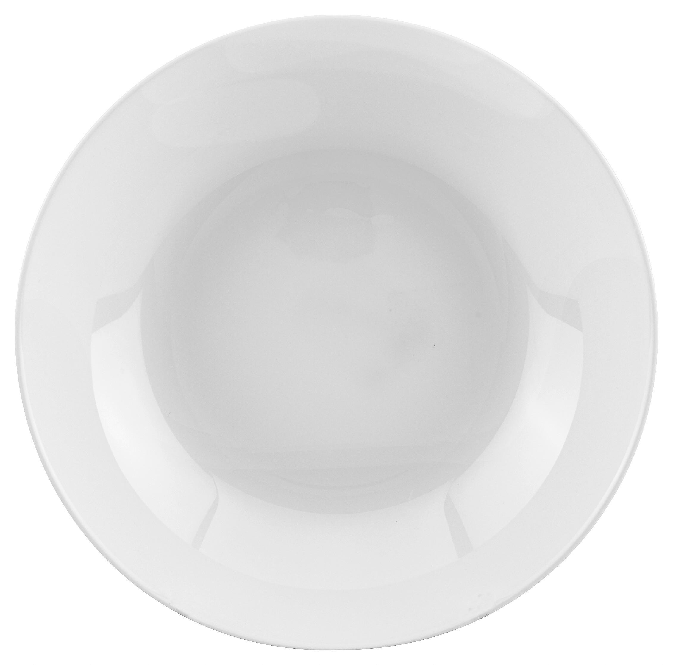 Suppenteller aus Glas Weiß Olivia ca. 20 cm - Weiß, KONVENTIONELL, Glas (20cm)