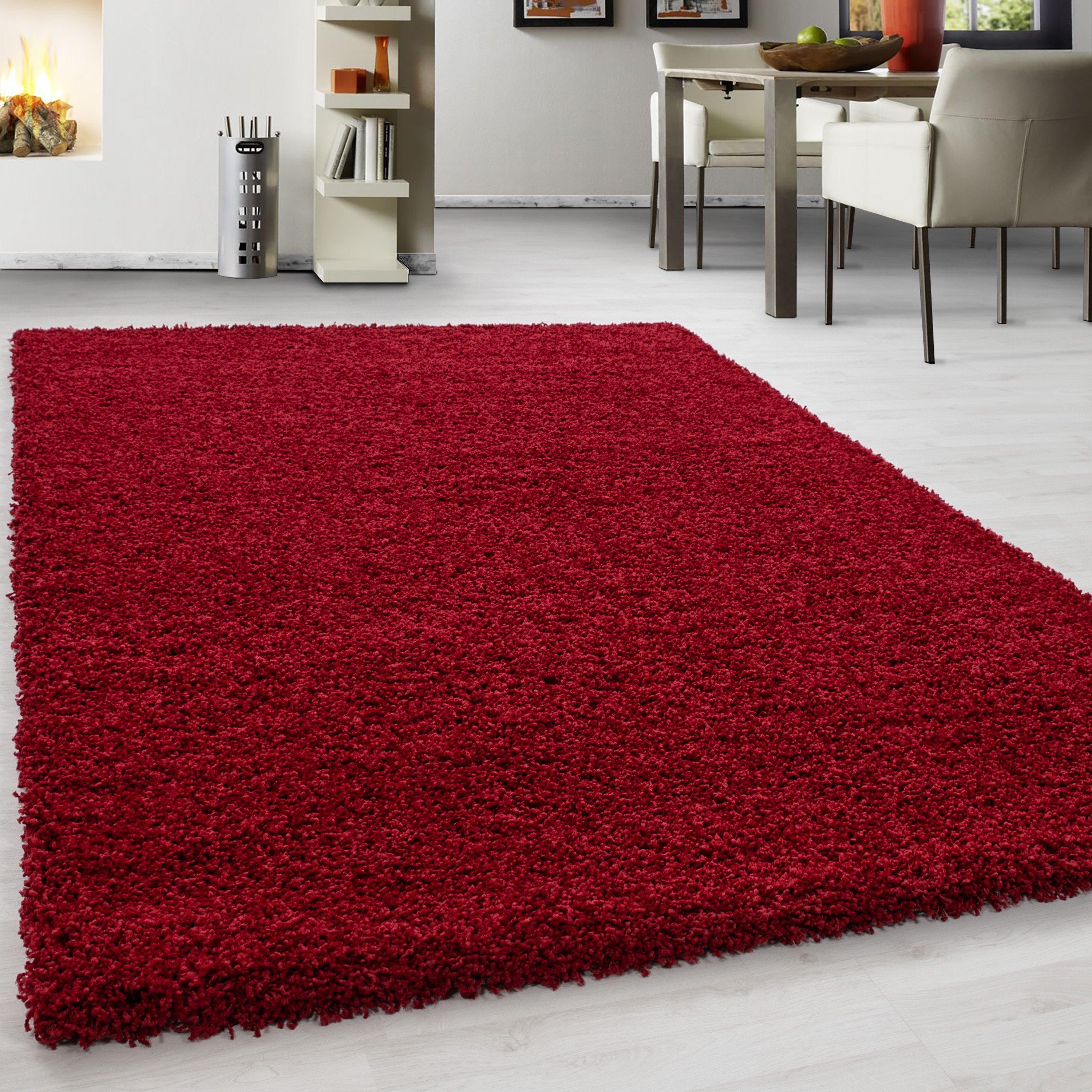 Hochflor Teppich Rot Life 120x170 cm - Rot, KONVENTIONELL, Textil (120/170cm) - Novel