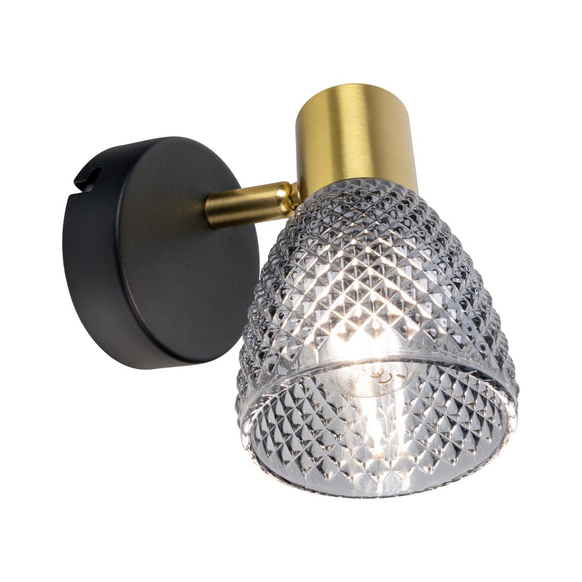 Wandleuchte Exkl. E14, 40w - Schwarz, LIFESTYLE, Glas/Metall (16,5/8,5/14cm) - Näve