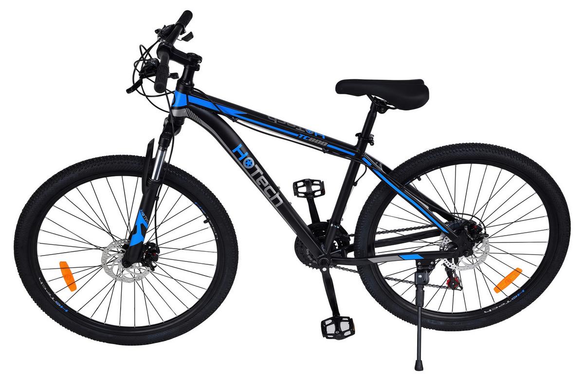 Mountainbike Hardtail 18 Zoll Dachstein 21 Gänge - Schwarz/Dunkelblau, KONVENTIONELL, Leder/Kunststoff (170/20/95cm)