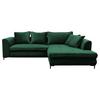 Ecksofa mit Schlaffunktion Bello Ottomane Rechts Grün - Schwarz/Grün, Design, Textil (277/187cm) - Livetastic