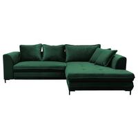 Ecksofa mit Schlaffunktion Bello Ottomane Rechts Grün - Schwarz/Grün, Design, Textil (277/187cm) - Livetastic